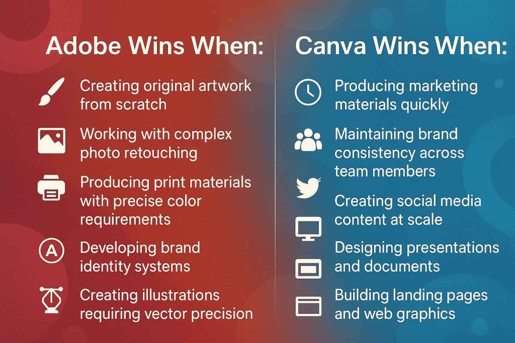 adobe and canva software comparison