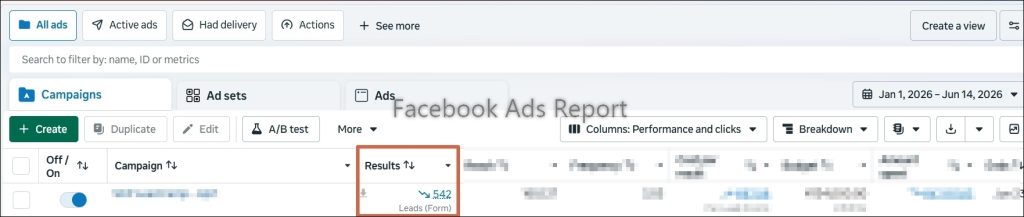 meta ads screenshot 2026